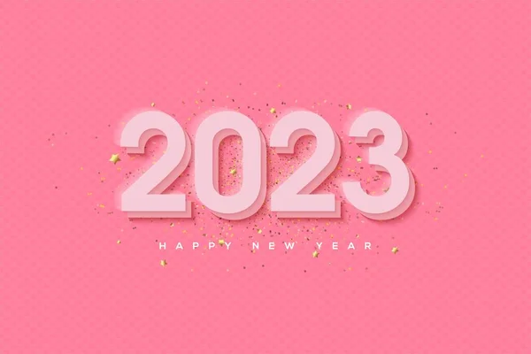 Μια 2023 Ευτυχισμένο Νέο Έτος Εικονογράφηση Μεγάλους Αριθμούς Που Απομονώνονται — Φωτογραφία Αρχείου