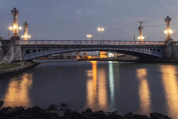 Low Angle Concordia Bridge Night Matanzas Cuba — Stock Photo, Image