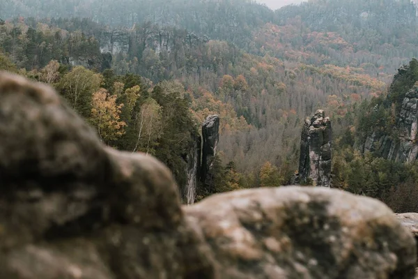 Вид Воздуха Заросшие Лесом Горы — стоковое фото