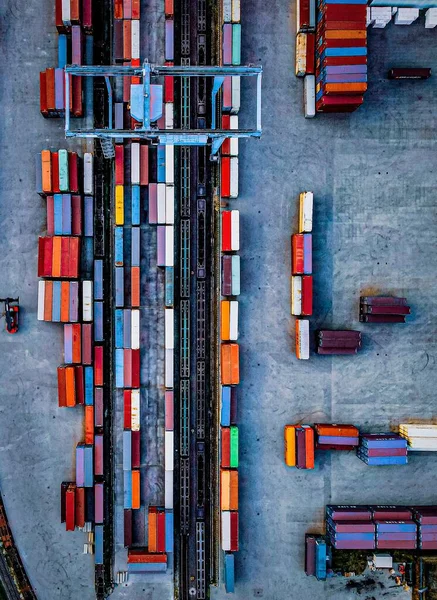 Containertransport Güterzüge Auf Dem Bahnhof Polen Mala — Stockfoto
