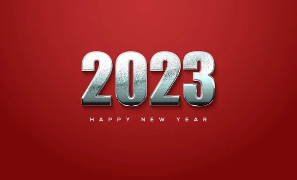 Fundo Feliz Ano Novo 2023 Com Fundo Vermelho — Fotografia de Stock