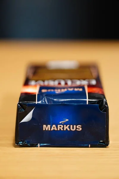 Primer Plano Una Marca Markus Exclusivo Café Molido 100 Por —  Fotos de Stock