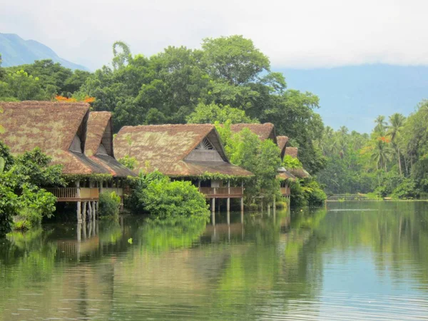 Uno Scatto Panoramico Water Cottages Laguna Filippine — Foto Stock
