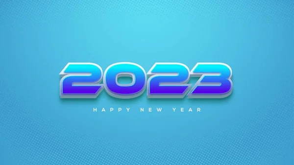 Modern Happy New Year Blue Modern Numbers — Stock Photo, Image