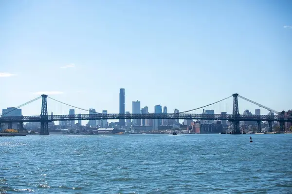 Eine Schöne Aufnahme Der Brooklyn Bridge New York City — Stockfoto
