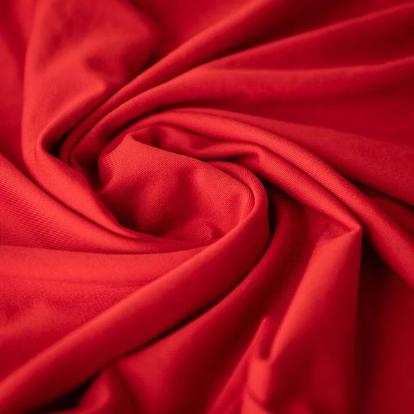 Tejido Grueso Brillante Rojo Brillante Fotografiado Con Patrón Ondulado —  Fotos de Stock