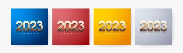 Felice Anno Nuovo 2023 Collezione Con Una Forma Sfondo Quadrato — Foto Stock