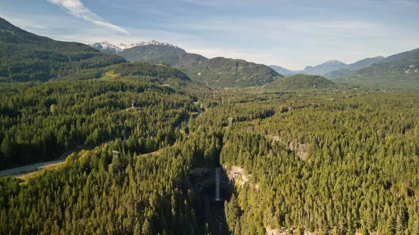 Высокий Угол Обзора Брэндивайн Фоллс Лесу Британской Колумбии Канада — стоковое фото