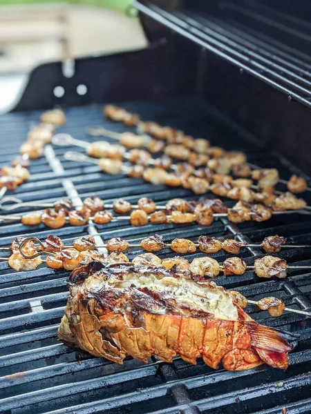 Seafood Lobster Grilled Outdoors — Stock Photo, Image