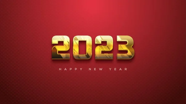 Modern Gold Metallic Color Happy New Year 2023 — Stockfoto