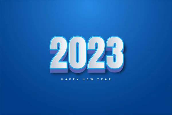 2023 Happy New Year Texture Beautiful Numbers Text Blue White — Stock Photo, Image