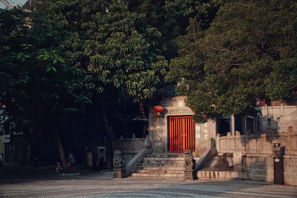 Une Belle Vue Rapprochée Entrée Fermée Temple Macao — Photo