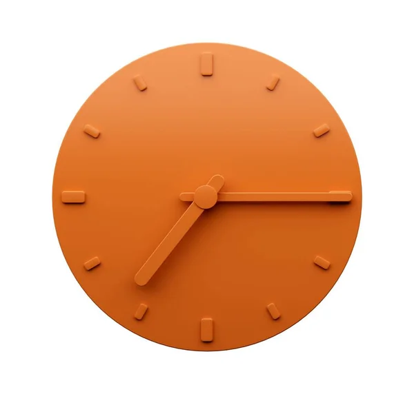 Rendu 7H15 Sur Une Horloge Orange Isolée Sur Fond Blanc — Photo