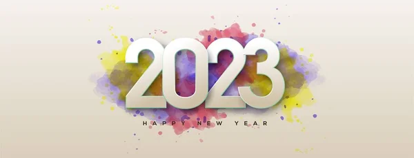 Ένα Νέο Έτος 2023 Ένα Πολύχρωμο Φόντο — Φωτογραφία Αρχείου