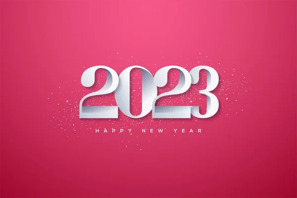 Una Textura Feliz Año Nuevo 2023 Con Hermosos Números Plata — Foto de Stock