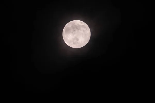 Яркая Луна Сквозь Туман — стоковое фото