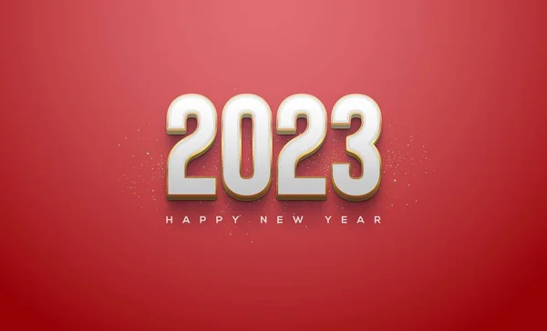 Modern Number 2023 White Red Background — Foto de Stock