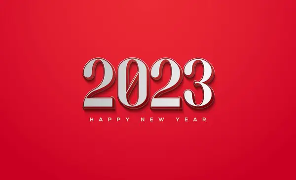 Czerwony Numer Classic Powitanie Nowego Roku 2023 Design — Zdjęcie stockowe