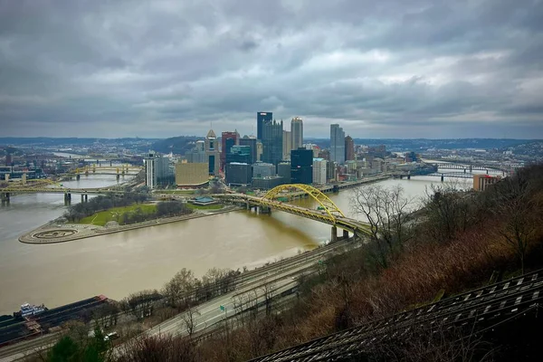 Inclinaison Duquesne Dessus Paysage Urbain Pittsburgh Pennsylvanie — Photo
