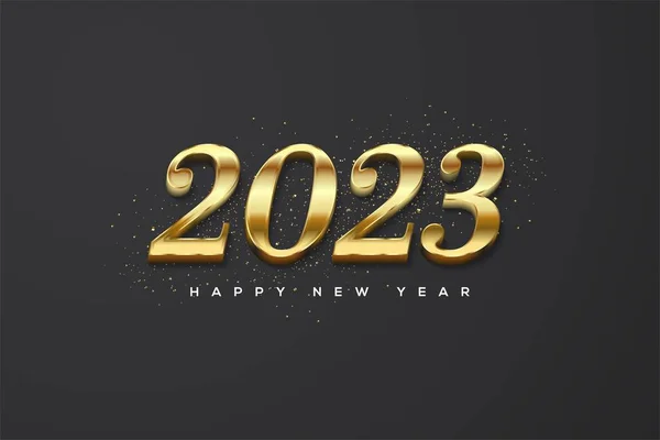 Bir 2023 Mutlu Yeni Yıl Sosyal Medya Afişi Siyah Arka — Stok fotoğraf