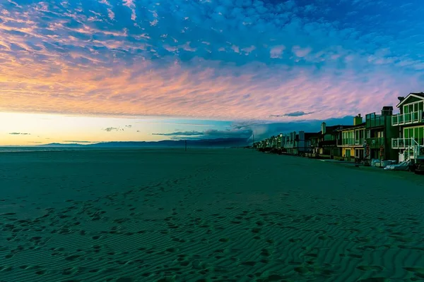 Egy Gyönyörű Felvétel Hollywood Beach Ről Felhők Alatt Vihar Alatt — Stock Fotó