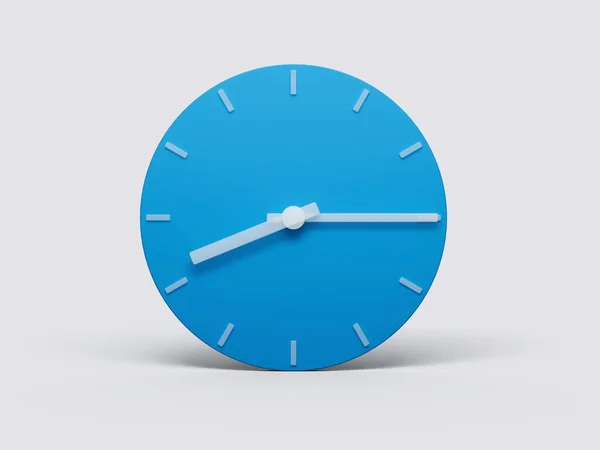 蓝色时钟的3D渲染 在白色背景上显示8 15次隔离 — 图库照片