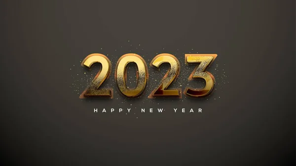 Golden Number 2023 Happy New Year Modern Luxury Background — Foto Stock