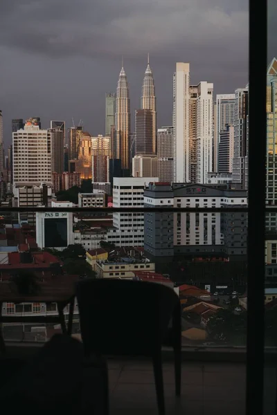 Vertical Shot Modern Buildings City Center Kuala Lumpur Seen Panoramic — Stock Photo, Image