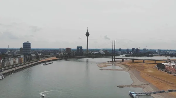 Beautiful Aerial View Dusseldorf City Germany Cloudy Day — Stock Photo, Image