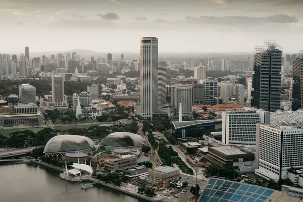Een Verbazingwekkende Opname Van Skyline Van Singapore — Stockfoto