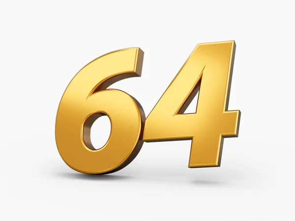 Трехмерное Изображение Золотого Числа Белом Фоне — стоковое фото