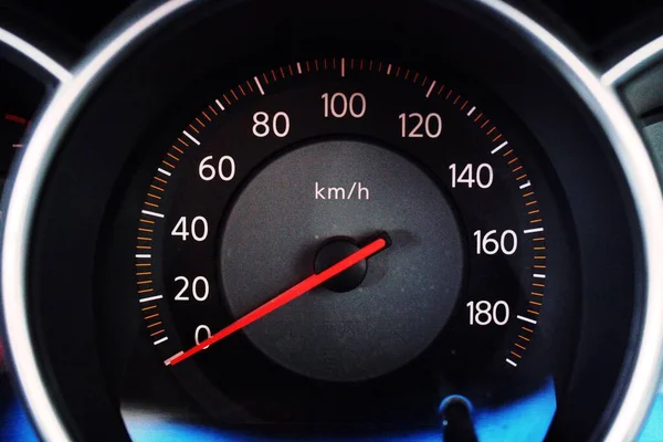 Close Medidor Velocidade Carro — Fotografia de Stock