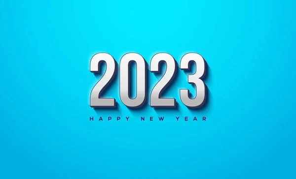 青い幸せな新年2023年の背景デザインリアルな3D番号 — ストック写真