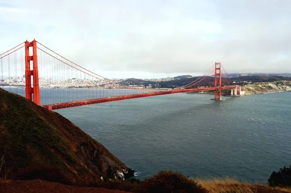 Bewolkte Lucht Boven Golden Gate Bridge San Francisco — Stockfoto