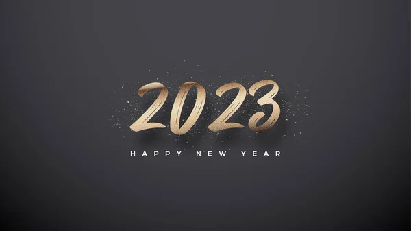 Happy New Year Elegant Gold Paint Numbers — Stockfoto
