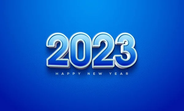 Happy New Year 2023 Blue Fancy Numbers —  Fotos de Stock
