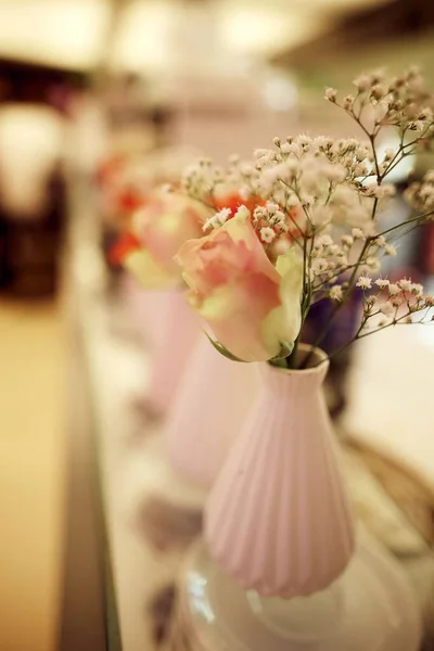 Close Flores Nos Vasos — Fotografia de Stock
