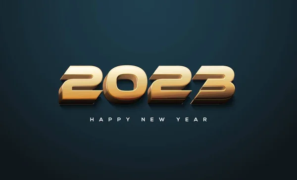 Eine Silvester Tapete Mit Glänzenden 2023 Auf Dunkelblauem Hintergrund — Stockfoto