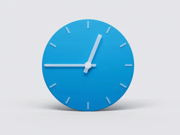 Μια Τρισδιάστατη Απεικόνιση Των Ώρα Ένα Μπλε Ρολόι Που Απομονώνεται — Φωτογραφία Αρχείου
