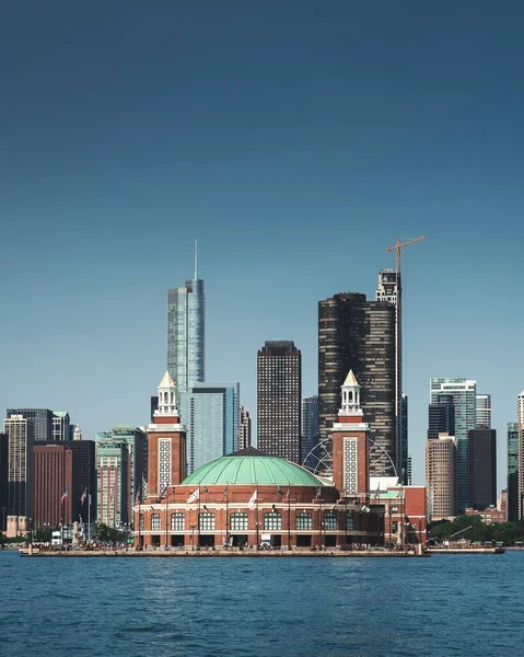 歴史あるシカゴのスカイラインの垂直方向のショット — ストック写真