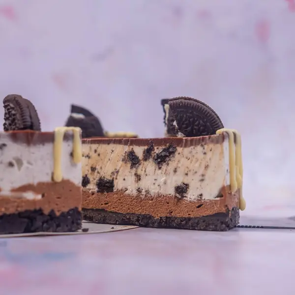 Крупним Планом Знімок Смачного Шоколадного Торта Oreo — стокове фото