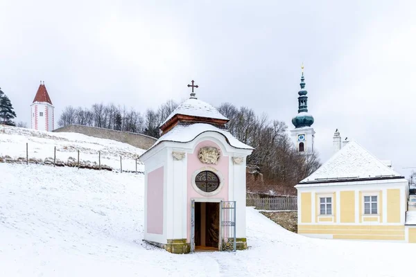 Avusturya Nın Heiligenkreuz Kentinde Karla Çevrili Manastır Manastırı — Stok fotoğraf