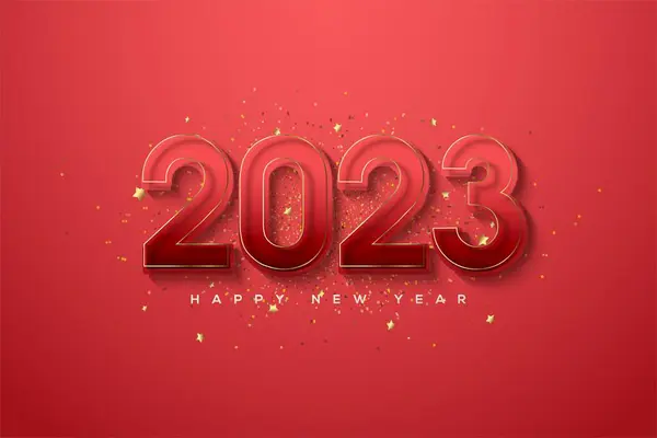 Uma Ilustração 2023 Feliz Ano Novo Com Grandes Números Isolados — Fotografia de Stock