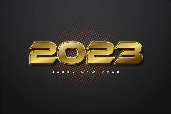 Nuevo Año 2023 Con Números Dorados Sobre Fondo Negro —  Fotos de Stock