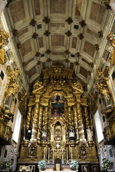 Plano Vertical Del Interior Iglesia Portugal Oporto — Foto de Stock