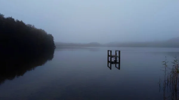 Dia Frio Outono Pequeno Lago Schleswig Holstein Alemanha — Fotografia de Stock