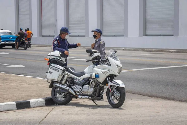 Közlekedési Rendőrség Kubai Matanzasban — Stock Fotó