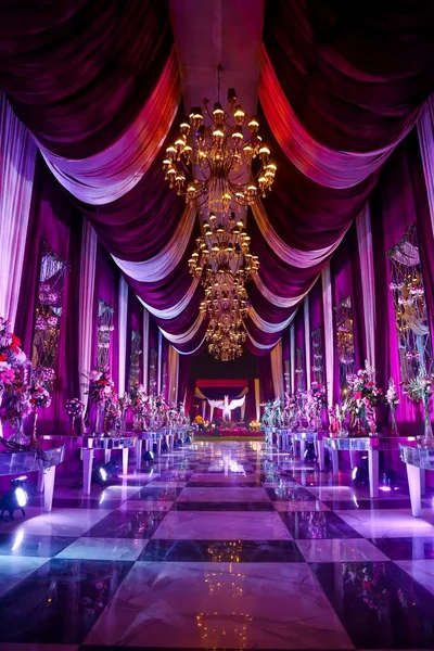 Den Vackra Dekorationer Kulturprogram Bröllop Dekorationer Rekvisita Levande Ljus — Stockfoto