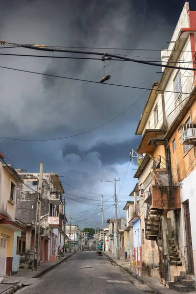 Zicht Het Rookgordijn Van Explosie Van Brandstoftanks Matanzas Cuba Super — Stockfoto