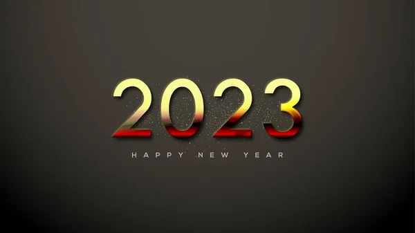 Simple Luxury Happy New Year 2023 Shiny Gold Numbers — Foto de Stock